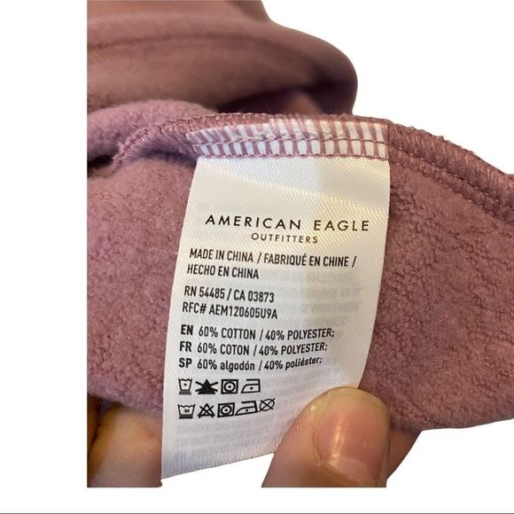 American Eagle oversized muted purple turtleneck sweater sweatshirt SMALL - Picture 6 of 7